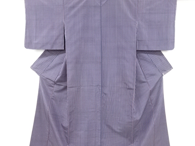 未使用品　縞織出し手織り紬着物